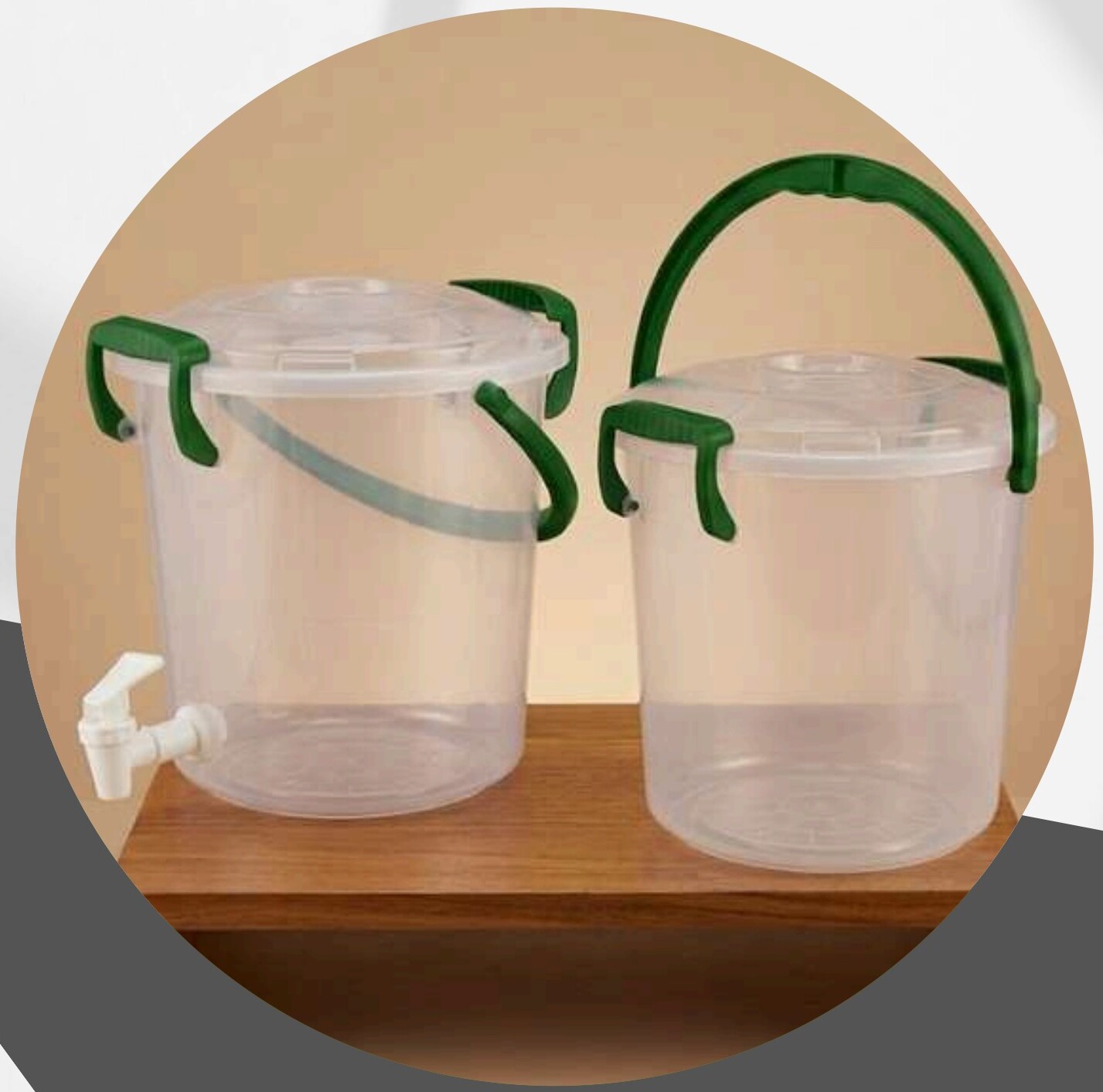 Balde 12 L transparente (liso o grifo)