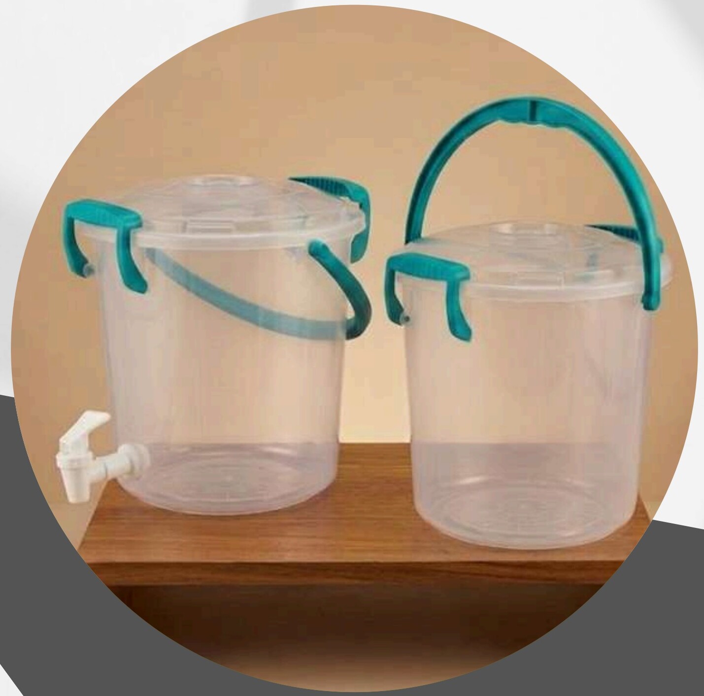 Balde 20 L transparente (liso o grifo)