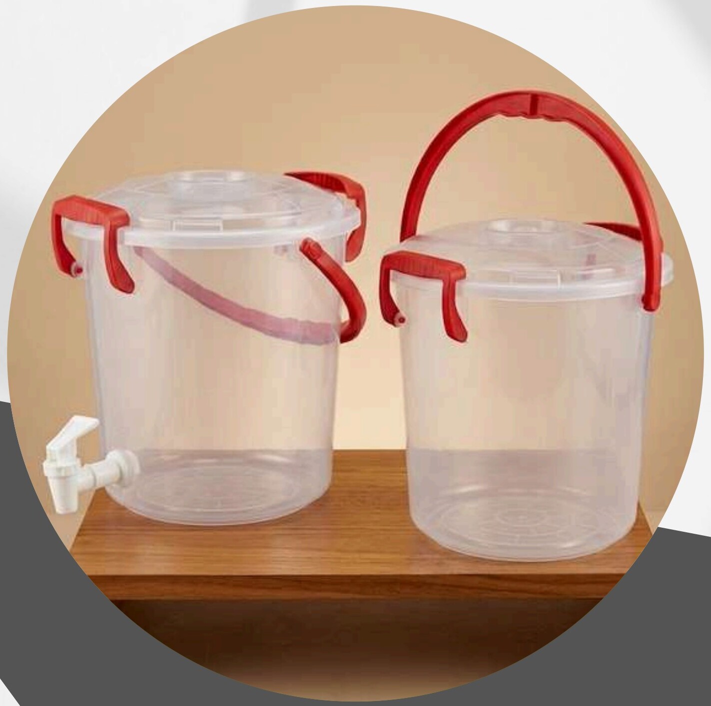 Balde 6 L transparente (liso o grifo)